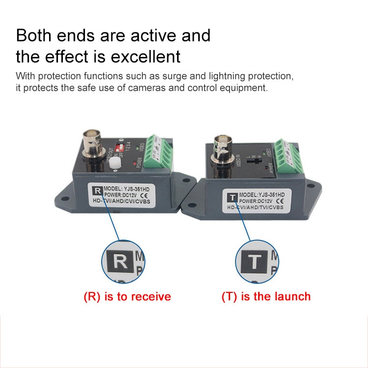 Active CCTV UTP Twisted Pair Video Balun Transmitter and Receiver, 351TR Active CCTV UTP Twisted Pair Video Balun Transmitter and Receiver, 351TR